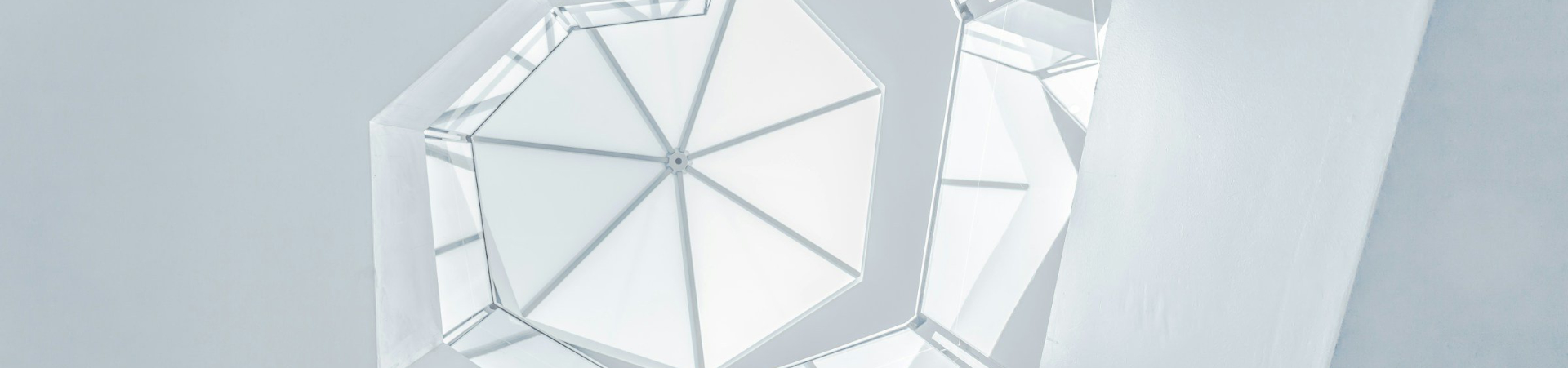Minimalist white geometric shape staircase graphic